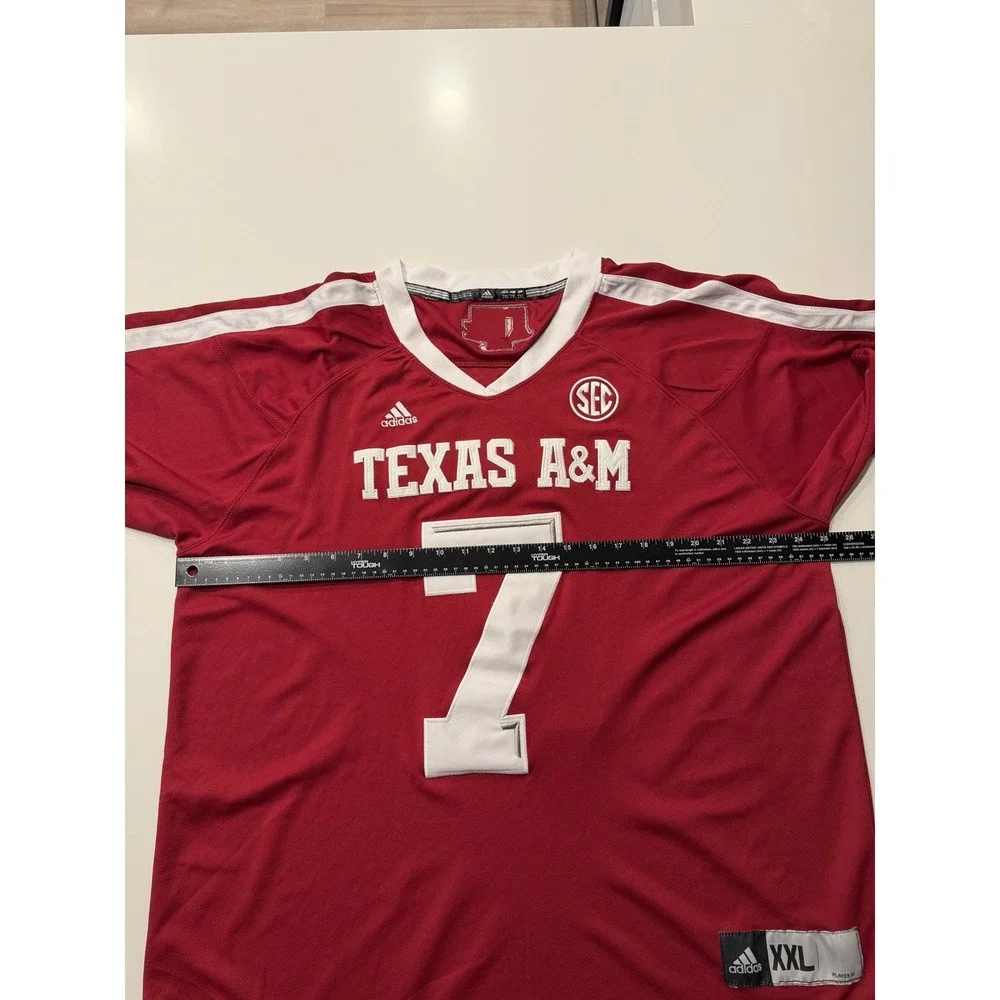 Adidas Texas A&M Aggies 7 SEC Football Jersey Mens 2XL Red Maroon Stitched
